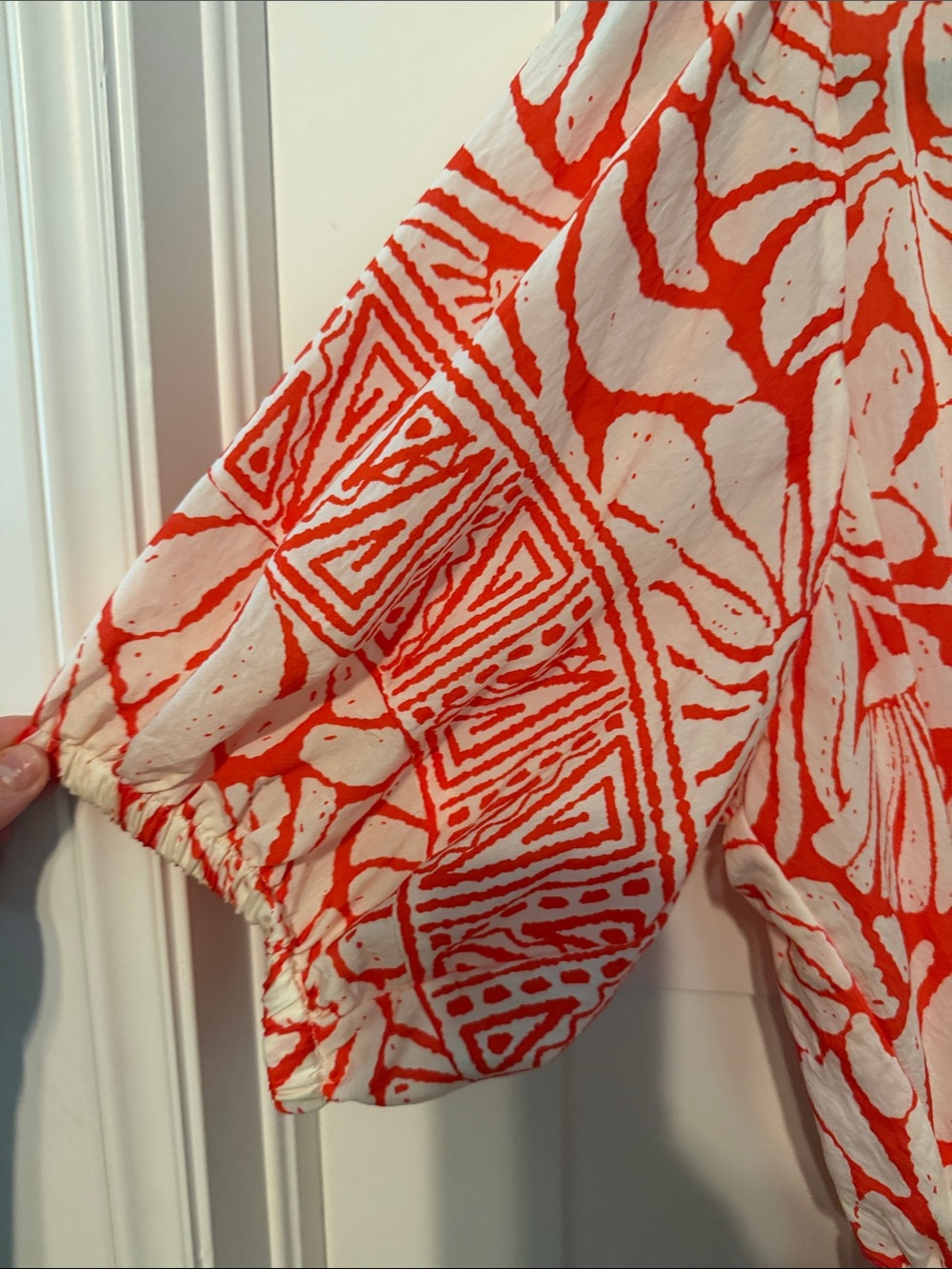 Fig and Flower Orange & White Floral Midi Dress with Tie Waist Resortwear Vacay - Picture 9 of 9
